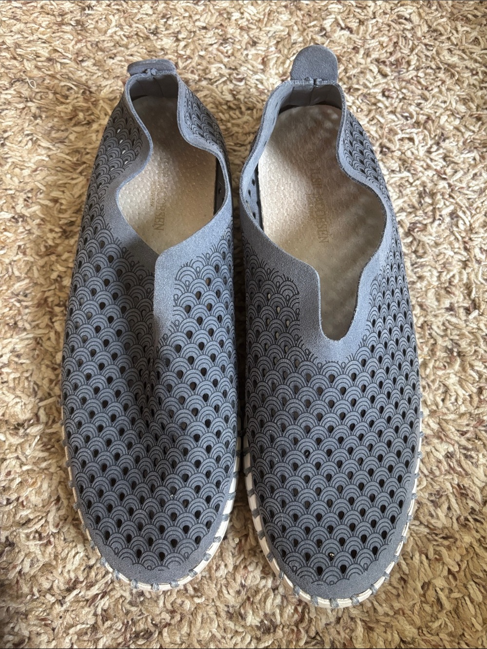 Ilse Jacobsen Gray Perforated Slip-On Sneakers